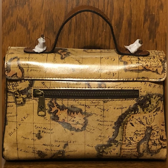 NWT-Patricia Nash-SET-European Map-Carisbrooke Satchel & Cassis ID Case-$248 - Picture 4 of 16